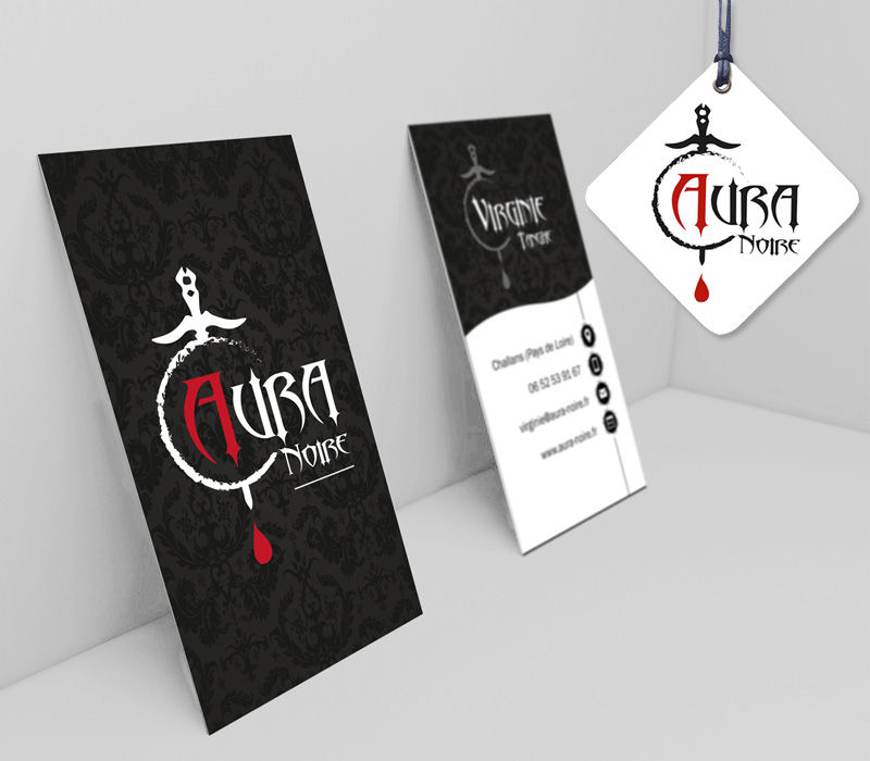 Aura Noire – logo et carte de visite